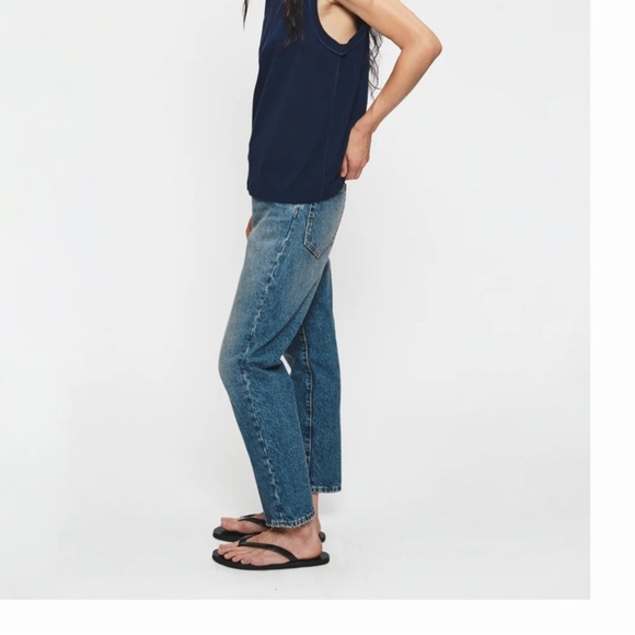 6397 Shorty Jeans Size 26 Bur Tea Wash Button Fly Distressed Ankle Hem - Picture 3 of 15